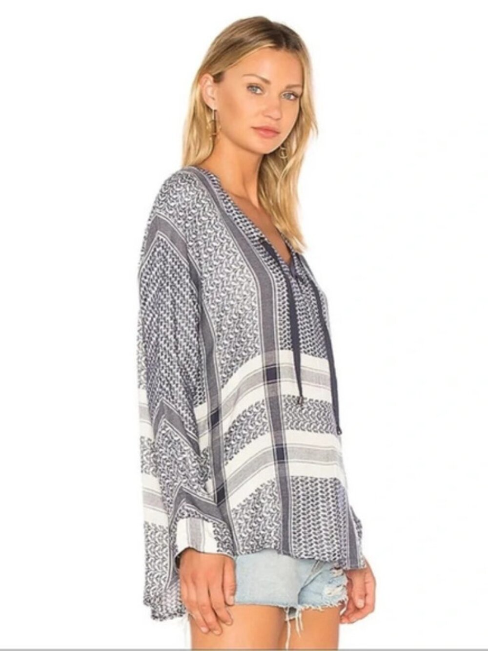 RAILS Lily Top | Sapphire Jacquard | Size L